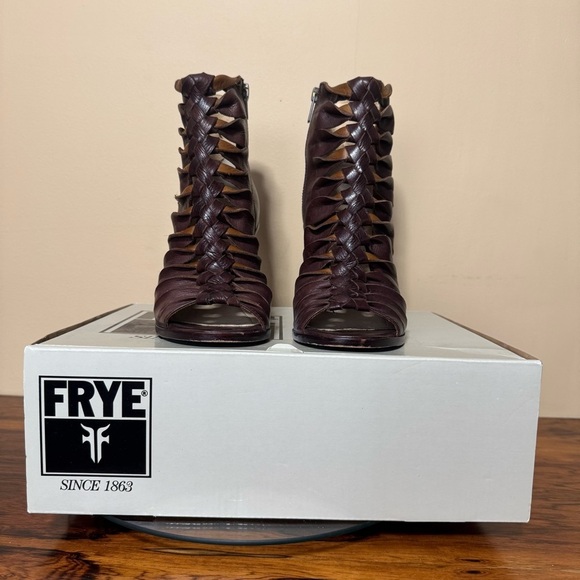 Frye Sophia Braided Peep Toe Booties - Picture 3 of 16